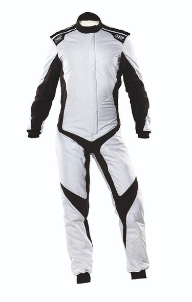 OMP One Evo X Racing Driver Race Suit Grey Front Image
